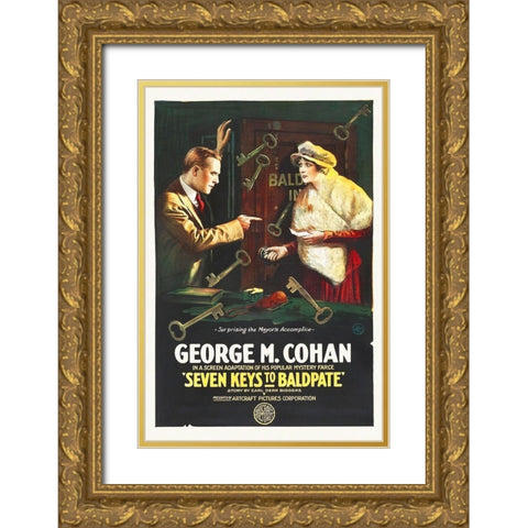 Seven Keys to Baldpate 1917 Gold Ornate Wood Framed Art Print with Double Matting by Hollywood Photo Archive