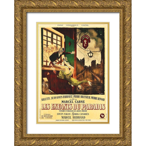 The Children of Paradise,  1945 Gold Ornate Wood Framed Art Print with Double Matting by Hollywood Photo Archive