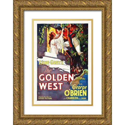 The Golden West, 1932 Gold Ornate Wood Framed Art Print with Double Matting by Hollywood Photo Archive