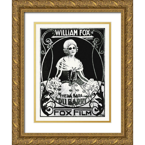 Theda Bara La Du Barry French Poster Gold Ornate Wood Framed Art Print with Double Matting by Hollywood Photo Archive