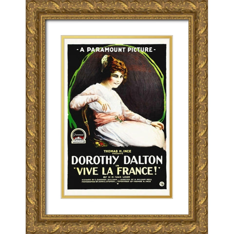 Vive La France Gold Ornate Wood Framed Art Print with Double Matting by Hollywood Photo Archive