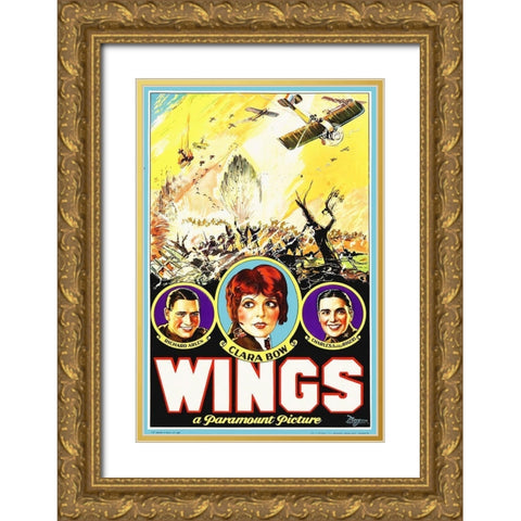 Wings Gold Ornate Wood Framed Art Print with Double Matting by Hollywood Photo Archive