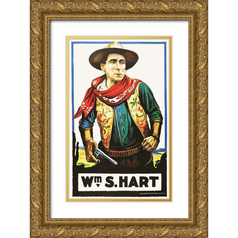 Wm S Hart Gold Ornate Wood Framed Art Print with Double Matting by Hollywood Photo Archive