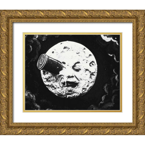 A Trip To The Moon - Landing Gold Ornate Wood Framed Art Print with Double Matting by Hollywood Photo Archive