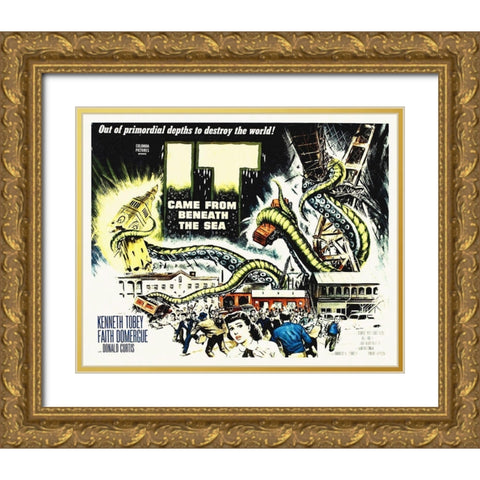 It Came From Beneath the Sea - Horizontal Full Color Gold Ornate Wood Framed Art Print with Double Matting by Hollywood Photo Archive