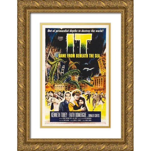 It Came From Beneath the Sea - Vertical Full Color Gold Ornate Wood Framed Art Print with Double Matting by Hollywood Photo Archive