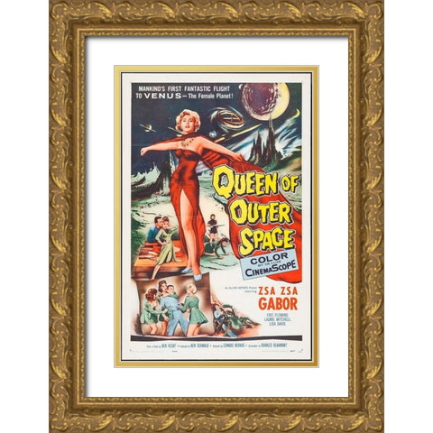 Queen Of Outer Space Gold Ornate Wood Framed Art Print with Double Matting by Hollywood Photo Archive