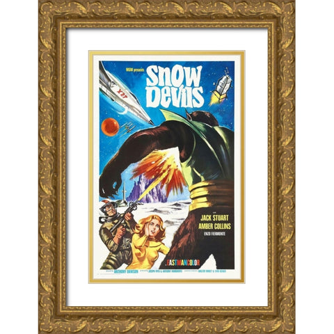 Snow Devils Gold Ornate Wood Framed Art Print with Double Matting by Hollywood Photo Archive