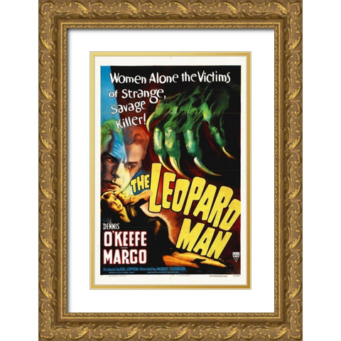 The Leopard Man Gold Ornate Wood Framed Art Print with Double Matting by Hollywood Photo Archive