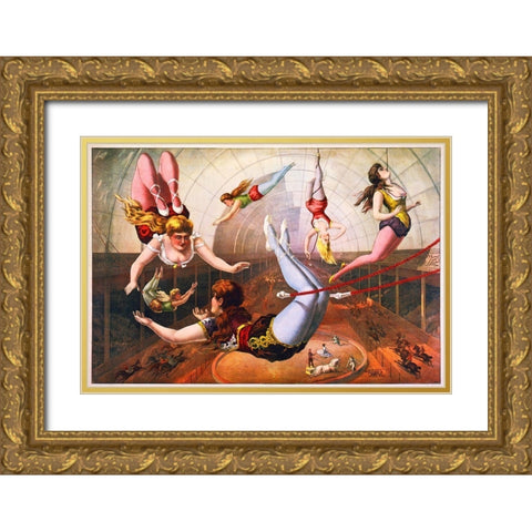 Posters Of Circus And Magic Before 1900 Gold Ornate Wood Framed Art Print with Double Matting by Hollywood Photo Archive