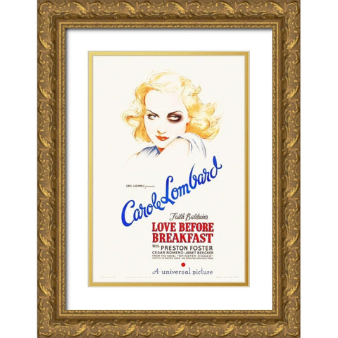 Love Before Breakfast 1936 Gold Ornate Wood Framed Art Print with Double Matting by Hollywood Photo Archive