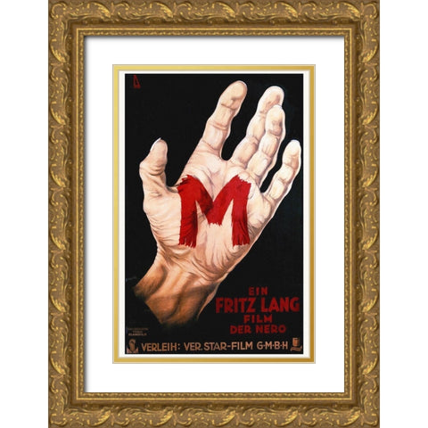M by Fritz Lang Gold Ornate Wood Framed Art Print with Double Matting by Hollywood Photo Archive