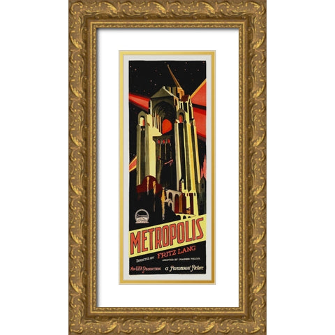 Metropolis Gold Ornate Wood Framed Art Print with Double Matting by Hollywood Photo Archive