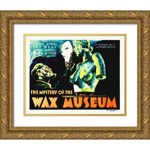 Mystery of The Wax Museum 1933 Gold Ornate Wood Framed Art Print with Double Matting by Hollywood Photo Archive