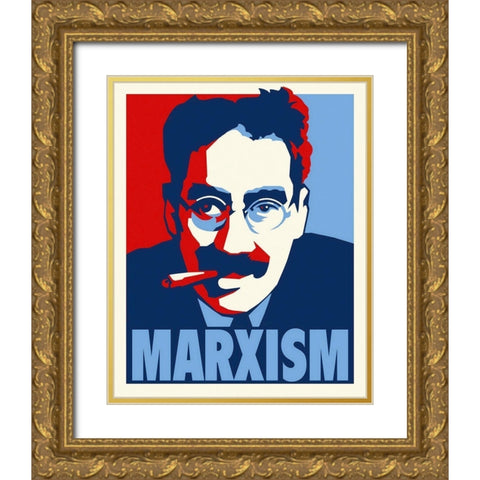 Groucho Marxism Gold Ornate Wood Framed Art Print with Double Matting by Hollywood Photo Archive