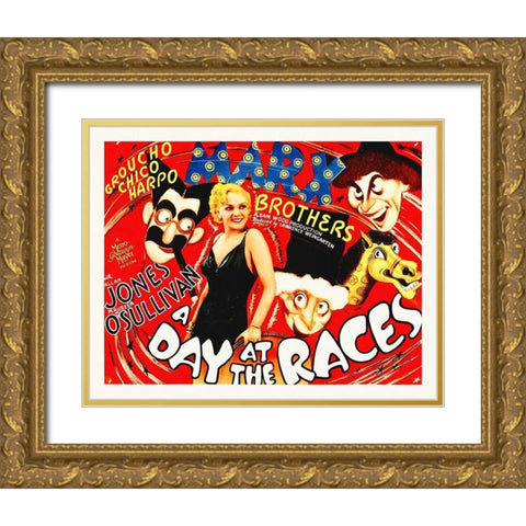 Marx Brothers - A Day at the Races 01 Gold Ornate Wood Framed Art Print with Double Matting by Hollywood Photo Archive