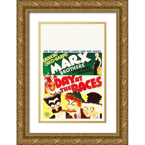 Marx Brothers - A Day at the Races 02 Gold Ornate Wood Framed Art Print with Double Matting by Hollywood Photo Archive