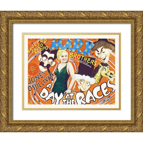 Marx Brothers - A Day at the Races 04 Gold Ornate Wood Framed Art Print with Double Matting by Hollywood Photo Archive