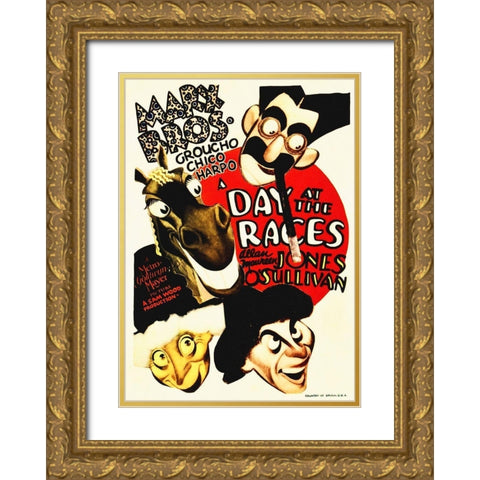 Marx Brothers - A Day at the Races 06 Gold Ornate Wood Framed Art Print with Double Matting by Hollywood Photo Archive