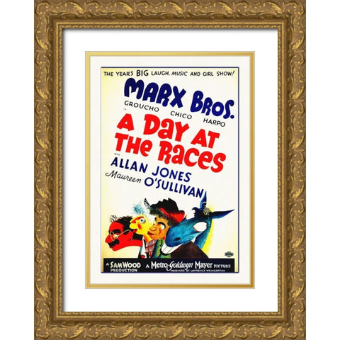 Marx Brothers - A Day at the Races 07 Gold Ornate Wood Framed Art Print with Double Matting by Hollywood Photo Archive