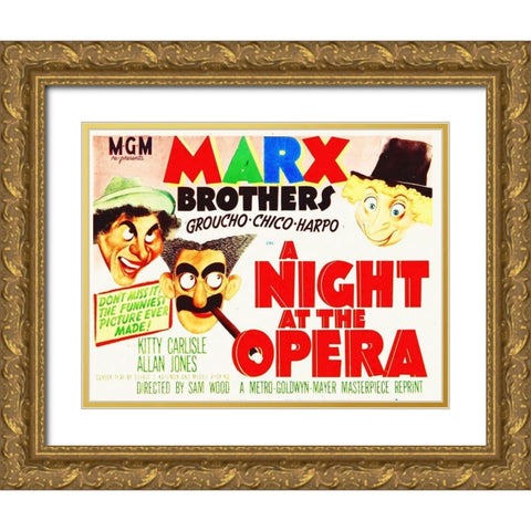 Marx Brothers - A Night at the Opera 05 Gold Ornate Wood Framed Art Print with Double Matting by Hollywood Photo Archive