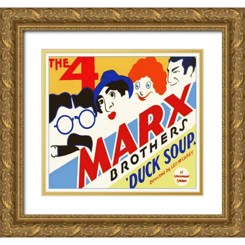 Marx Brothers - Duck Soup 06 Gold Ornate Wood Framed Art Print with Double Matting by Hollywood Photo Archive