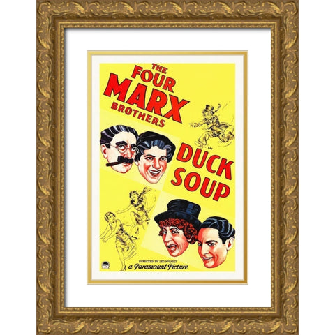 Marx Brothers - Duck Soup 08 Gold Ornate Wood Framed Art Print with Double Matting by Hollywood Photo Archive