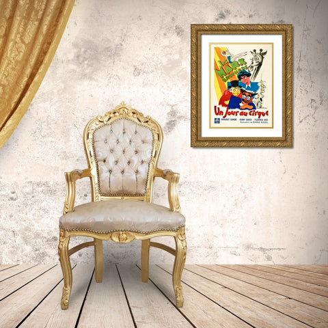 Marx Brothers - French - At the Circus 01 Gold Ornate Wood Framed Art Print with Double Matting by Hollywood Photo Archive