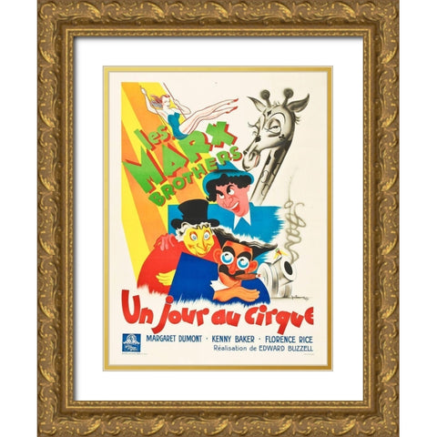 Marx Brothers - French - Horse Feathers 01 Gold Ornate Wood Framed Art Print with Double Matting by Hollywood Photo Archive