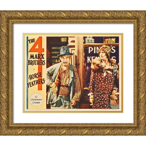 Marx Brothers - Horse Feathers 04 Gold Ornate Wood Framed Art Print with Double Matting by Hollywood Photo Archive