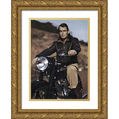 Alan Ladd Gold Ornate Wood Framed Art Print with Double Matting by Hollywood Photo Archive