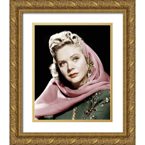 Alice Faye Gold Ornate Wood Framed Art Print with Double Matting by Hollywood Photo Archive