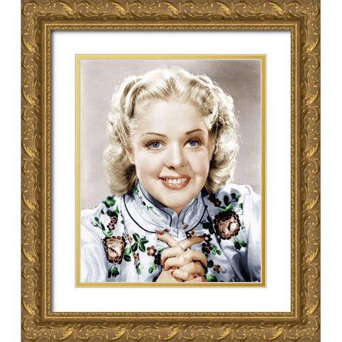 Alice Faye Gold Ornate Wood Framed Art Print with Double Matting by Hollywood Photo Archive