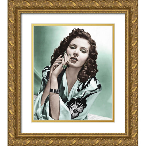 Ann Miller Gold Ornate Wood Framed Art Print with Double Matting by Hollywood Photo Archive