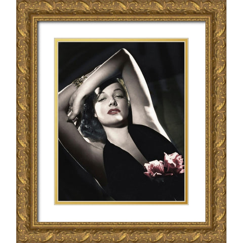 Ann Sheridan Gold Ornate Wood Framed Art Print with Double Matting by Hollywood Photo Archive