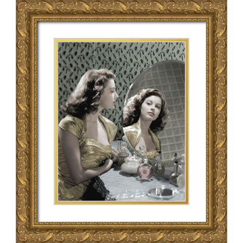 Ave Gardner Gold Ornate Wood Framed Art Print with Double Matting by Hollywood Photo Archive