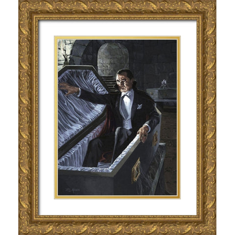 Bela Lugosi - Dracula Gold Ornate Wood Framed Art Print with Double Matting by Hollywood Photo Archive