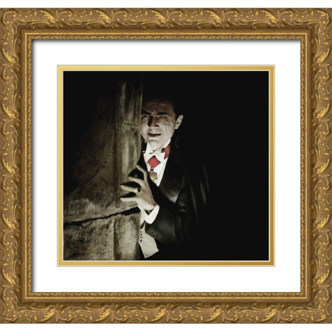 Bela Lugosi - Dracula Gold Ornate Wood Framed Art Print with Double Matting by Hollywood Photo Archive