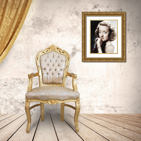 Bette Davis Gold Ornate Wood Framed Art Print with Double Matting by Hollywood Photo Archive