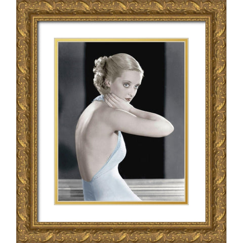 Bette Davis Gold Ornate Wood Framed Art Print with Double Matting by Hollywood Photo Archive