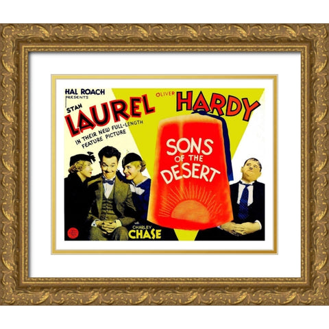 Laurel and Hardy - Sons of the Desert Gold Ornate Wood Framed Art Print with Double Matting by Hollywood Photo Archive