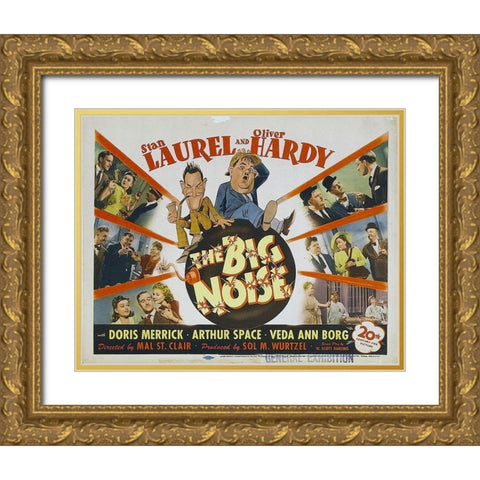 Laurel and Hardy - The Big Noise, 1944 Gold Ornate Wood Framed Art Print with Double Matting by Hollywood Photo Archive