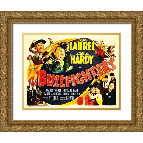 Laurel and Hardy - The Bullfighters, 1945 Gold Ornate Wood Framed Art Print with Double Matting by Hollywood Photo Archive