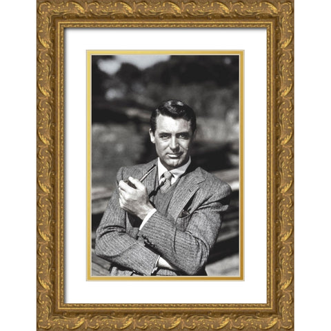 Cary Grant Gold Ornate Wood Framed Art Print with Double Matting by Hollywood Photo Archive