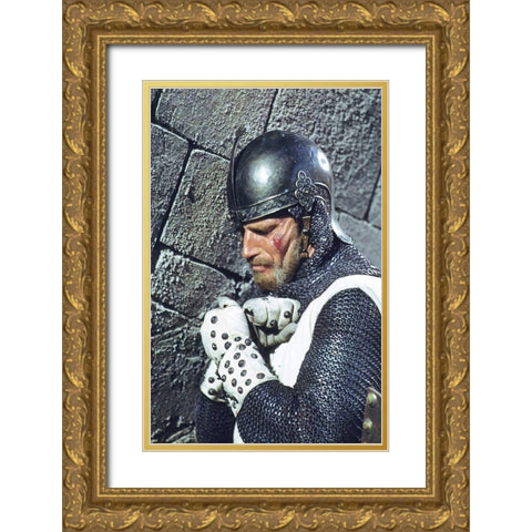 Charlton Heston - El Cid Gold Ornate Wood Framed Art Print with Double Matting by Hollywood Photo Archive