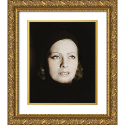 Greta Garbo Gold Ornate Wood Framed Art Print with Double Matting by Hollywood Photo Archive