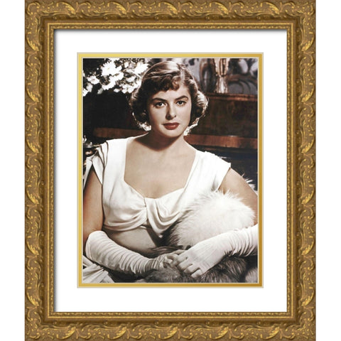 Ingrid Bergman Gold Ornate Wood Framed Art Print with Double Matting by Hollywood Photo Archive