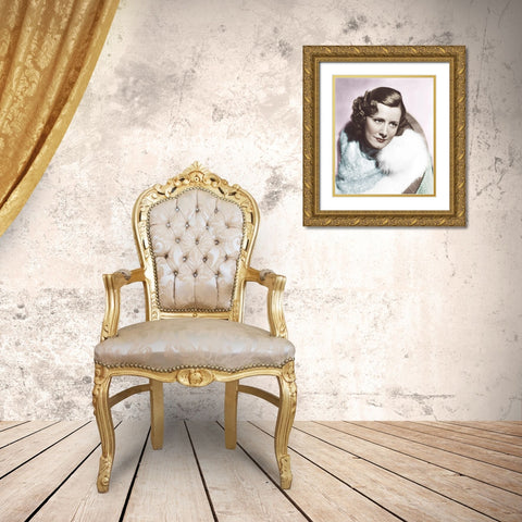 Irene Dunne Gold Ornate Wood Framed Art Print with Double Matting by Hollywood Photo Archive