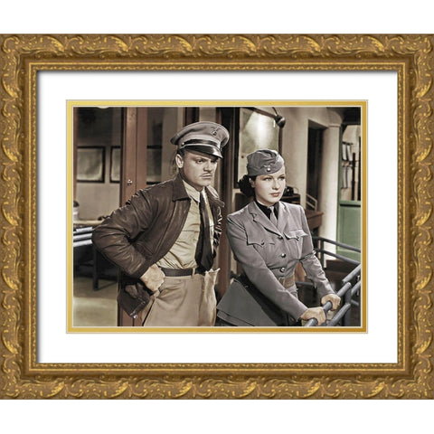 James Cagney Gold Ornate Wood Framed Art Print with Double Matting by Hollywood Photo Archive