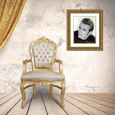 James Dean Gold Ornate Wood Framed Art Print with Double Matting by Hollywood Photo Archive